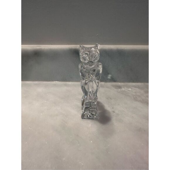 NWT Antique French Cristal D'Arques Cat Art Lead Crystal Glass Figurine Clear OS - Picture 2 of 5